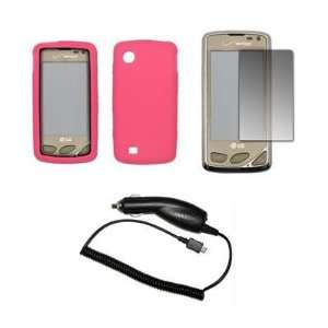  Premium Pink Soft Silicone Gel Skin Cover Case + LCD 