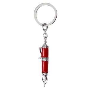  Red Pen shaped Stainless Steel Keychain/key Ring 