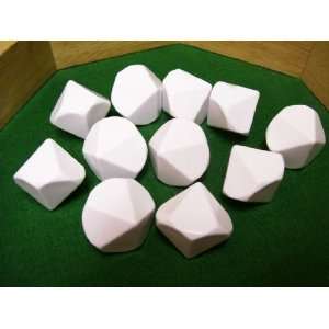  Large 10 Sided Blank Dice: Toys & Games
