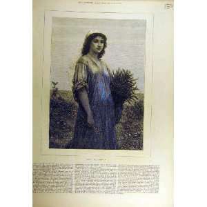1877 Ruth Landelle Lady Woman Girl Country Print:  Home 