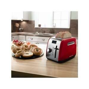 KitchenAid Kmt222er 2 Slice Red Digital Stainless Steel Toaster with 