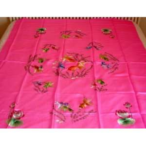  Chinese Silk Embroidery Bedspread Fish Pink: Everything 