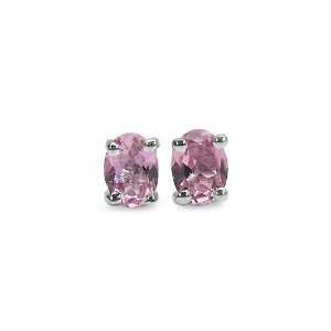  Carat Genuine Pink Tourmaline Sterling Silver Stud Earrings: Jewelry