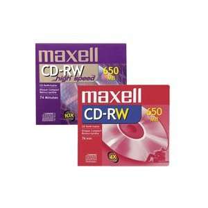  MAXELL 10 X CD RW 700 MB 74MIN 4X SILVER STORAGE MEDIA 