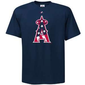  LA Angels Stars Stripes Logo Majestic Tee Shirt: Sports 
