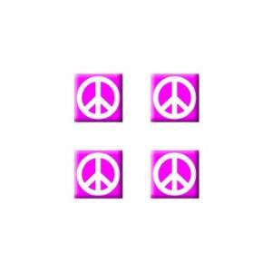  Peace Sign Pink   Set of 4 Badge Stickers: Electronics