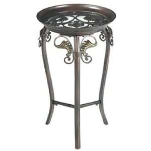  Round Glass Top Scroll Accent Table: Home & Kitchen