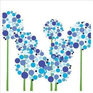   Allium Stretched Wall Art Size 18 x 18, Color Blue