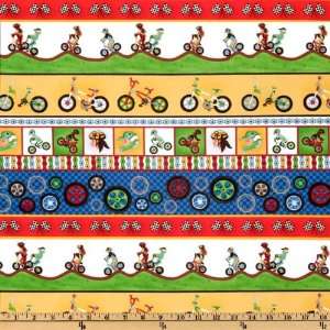  44 Wide Rad Riders Bikers Stripe Multi Fabric By The 