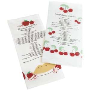  DII Apple and Cherry Pie Printed Flour Sack Dishtowel Set 