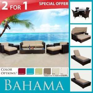  WICKER OUTDOOR PATIO SOFA SET&DINING SET 2 CHAISE LOUNGES&SUN BED 