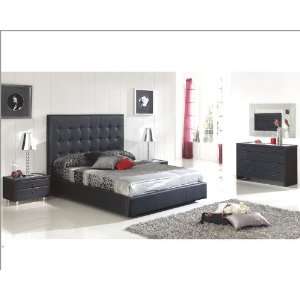  Modern Bedroom Set Sevilla in Black Made in Spain 33B261 