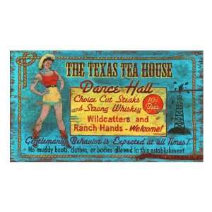 Custom The Texas Tea House Dance Hall Vintage Style Wooden Sign 