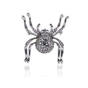   Czech Crystal Rhinestone Spider Costume Jewelry Pin Brooch: Jewelry
