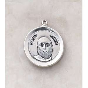  Sterling Silver St. Adam Medal with 20 Chain Jewelry