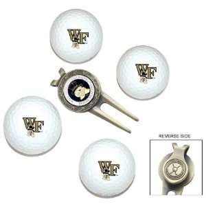 Wake Forest Demon Deacons 4 Golf Ball Divot Tool/Ball Marker Gift Set 