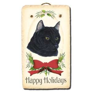   in Maine Stenciled 8x14 Slate Black Cat Holiday Sign