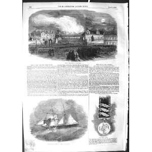  1855 Fire Chester Grand Stand Schooner Ship Waterloo