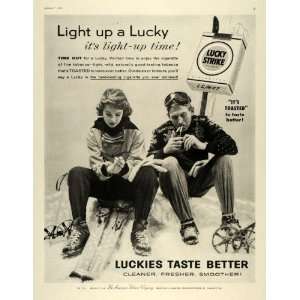   Cigarettes Light Up Time American Tobacco Co   Original Print Ad Home