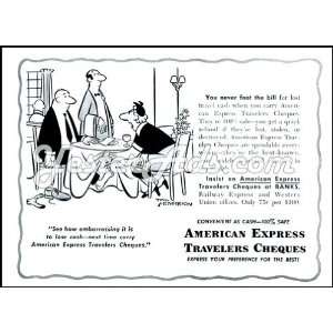  1951 Vintage Ad American Express Travelers Cheques 