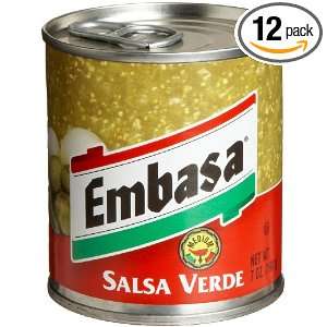 Embasa Salsa Verde, Medium, 7 Ounce Cans (Pack of 12)  
