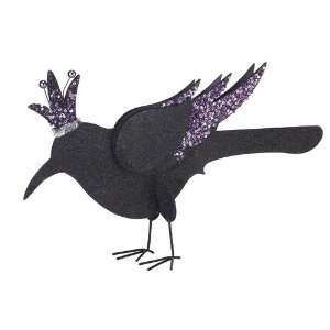   Glittered & Sequined Black Crow Halloween Decorations: Home & Kitchen