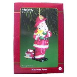   Santa Fireman Carlton Cards Christmas Ornament: Home & Kitchen