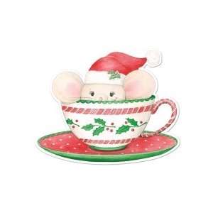   Greeting Cards   Christmas Mouse in Tea Cup 15 Ct.: Kitchen & Dining