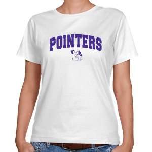 NCAA Wisconsin Stevens Point Pointers Ladies White Logo Arch Classic 