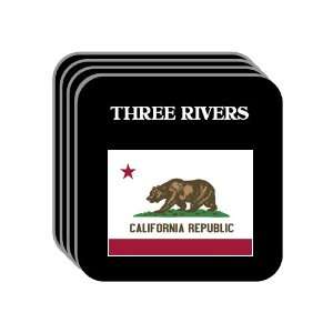 US State Flag   THREE RIVERS, California (CA) Set of 4 Mini Mousepad 