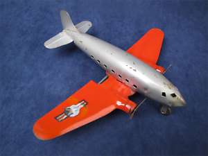 Vintage Marx Pressed Steel Twin Engine Cargo Toy Plane  
