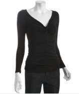 Casual Couture by Green Envelope black stretch jersey twist front 