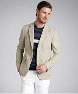 Gucci khaki textured cotton blend two button blazer style# 318662201