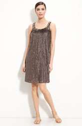 St. John Collection Flared Silk Dress with Sequin Trim Was: $1,695.00 