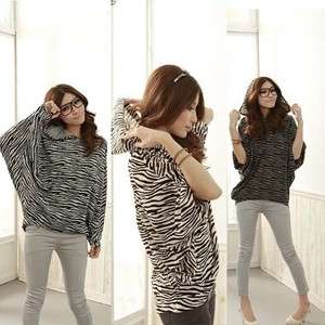   Print Batwing Sleeve with Hoodie Blouse Top E37 US2 8 Size S, M  