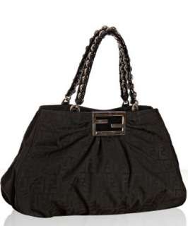 Fendi black zucca canvas chain tote  BLUEFLY up to 70% off designer 