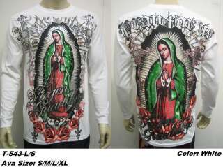 shirts for Men with print design. Virgin Mary design. HD. Made USA 