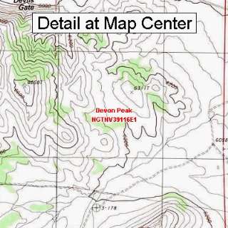 USGS Topographic Quadrangle Map   Devon Peak, Nevada (Folded 