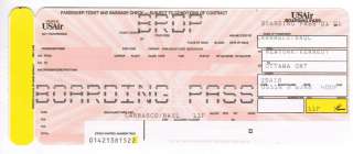 USA American Airlines Boarding Pass Ticket  