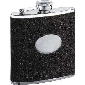 Visol Stardust Black Glittered Leatherette Stainless Steel Hip Flask 