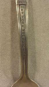 Original Antique Vtg 1939 New Yorks Worlds Fair Silver Spoon  