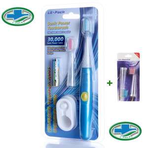 Lit Pack Electric Sonic Power Toothbrush + 2 Brusheads!  