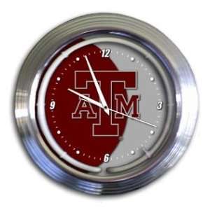  Texas A&M Aggies Chrome Neon Clock