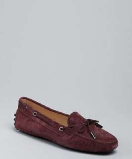 Tods dusty purple suede Heaven boatstiched loafers   up to 