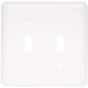   64780 Stamped Double Switch Wall Plate, White