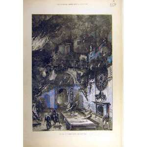  1877 Fire Inverary Castle Great Hall Building Old Print 