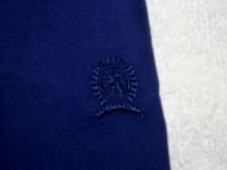 NEW $65 TOMMY HILFIGER OXFORD DRESS/CASUAL SHIRT RETRO LOGO BLUE COLOR 