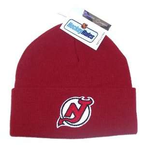  New Jersey Devils Cuff Knit Beanie Hat Cap: Sports 