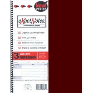    ExactNotes 3 Subject Notebook w/ Guidelines