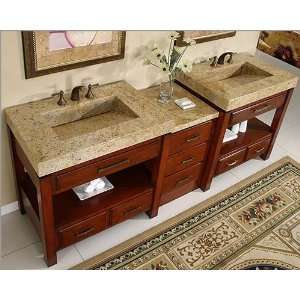   92 Double Sink Cabinet w/Drawer Bank Granite Top: Home & Kitchen